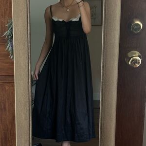 For love and lemons doris black midi dress small